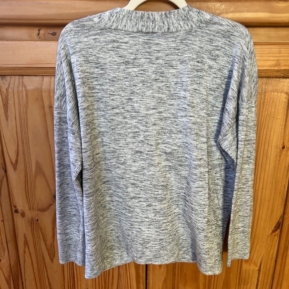 CABi Cardigan Marble Snap Front Sweater Gray Cotton Relaxed Fit Women's Medium - Picture 2 of 7